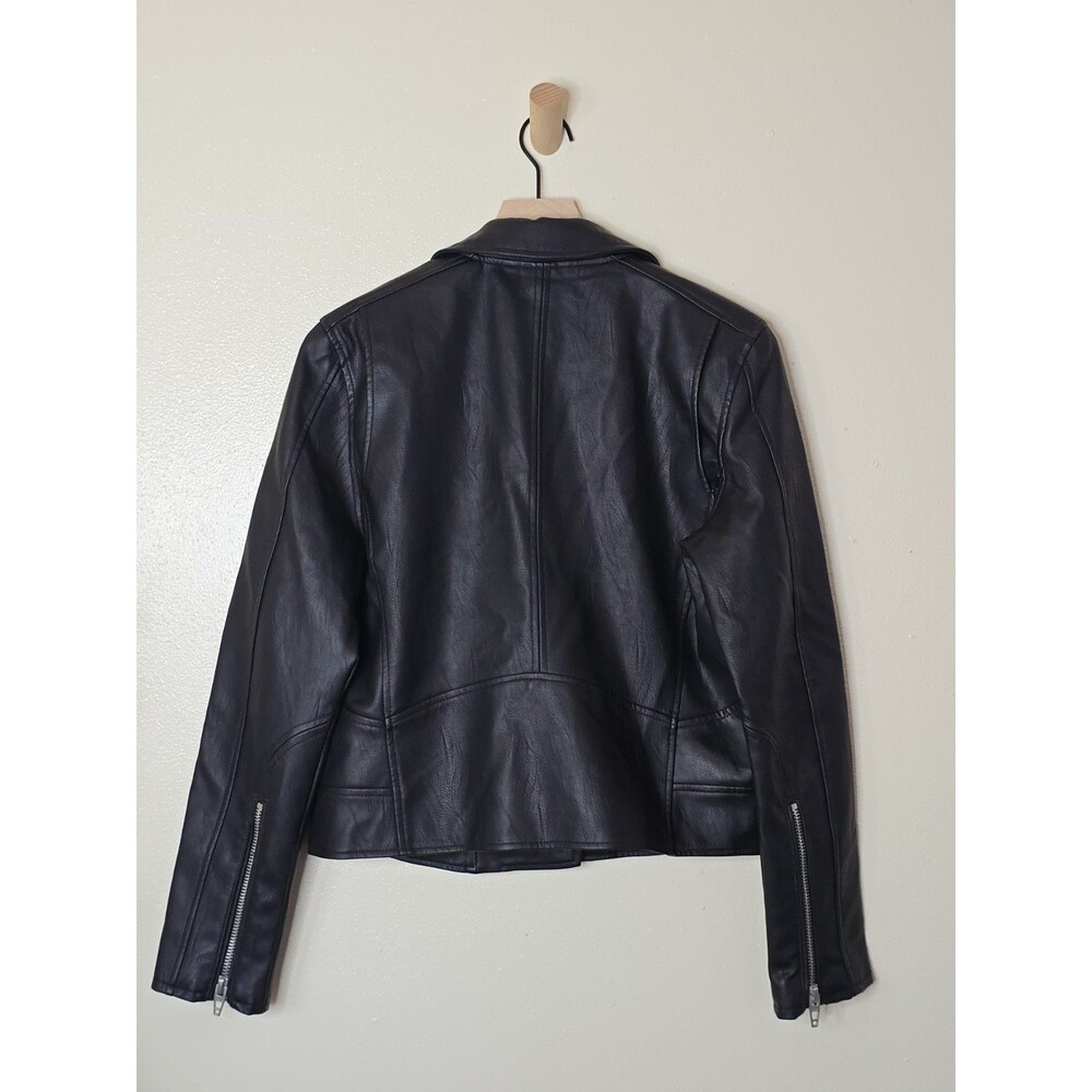 BLANKNYC Meant To Be Moto Jacket Womens L Black Faux Leather No Hood - Picture 6 of 10